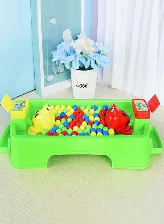 SARASI Hungry Frog Feeding Game with Colorful Balls, Educational Kids Toy, Green Plastic Board Game, Interactive Family Fun [Pack of: 1, 2Player Game] - Image 2
